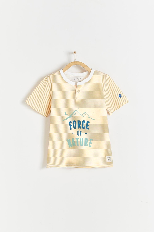 Sunset Striped Printed Short Sleeve T-Shirt