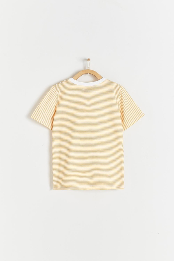 Sunset Striped Printed Short Sleeve T-Shirt