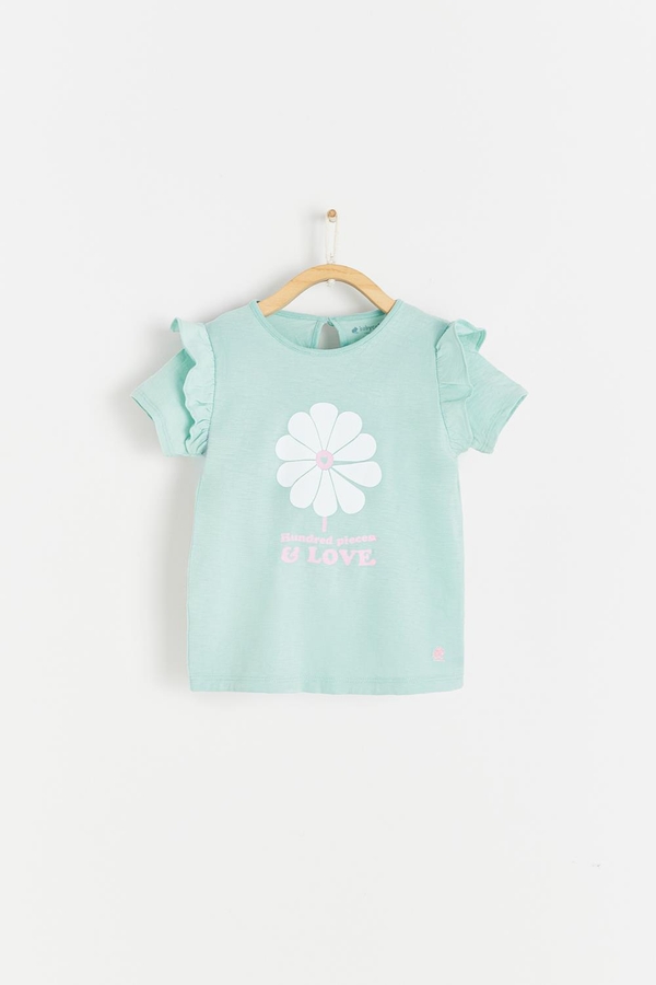 Malibu Print Ruffle Short Sleeve T-Shirt