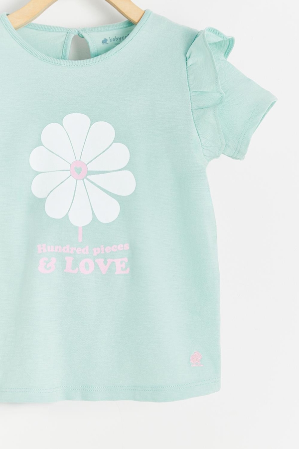 Malibu Print Ruffle Short Sleeve T-Shirt