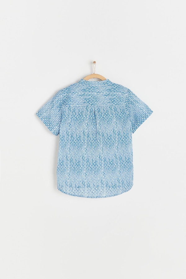 Afrika Mandarin Collar Short Sleeve Shirt